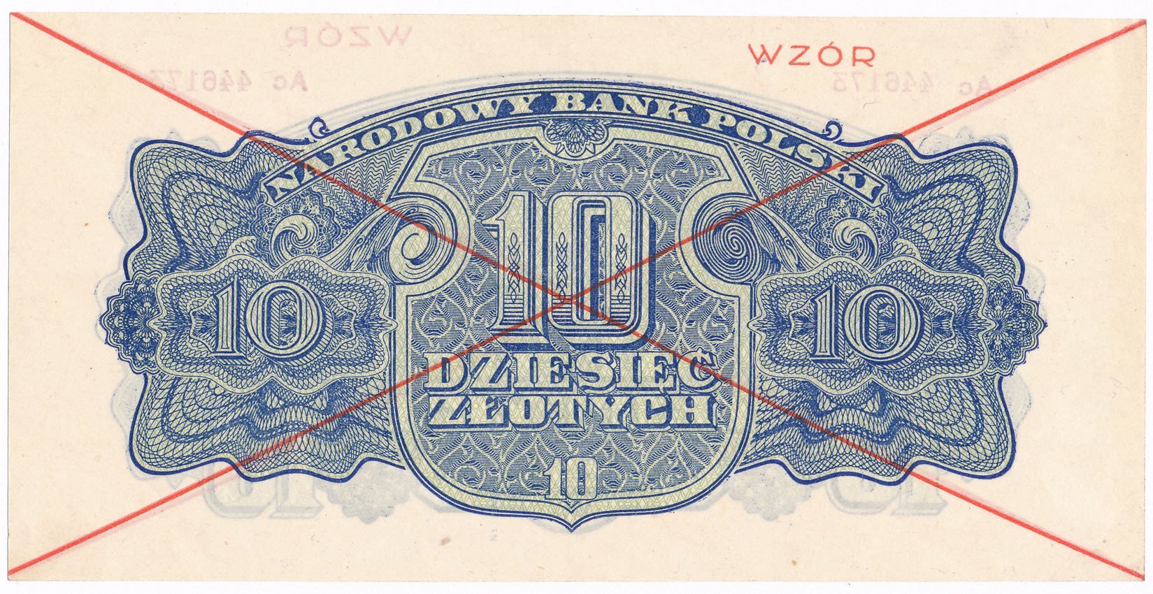 WZÓR. 10 złotych 1944, RZADKOŚĆ (R5)